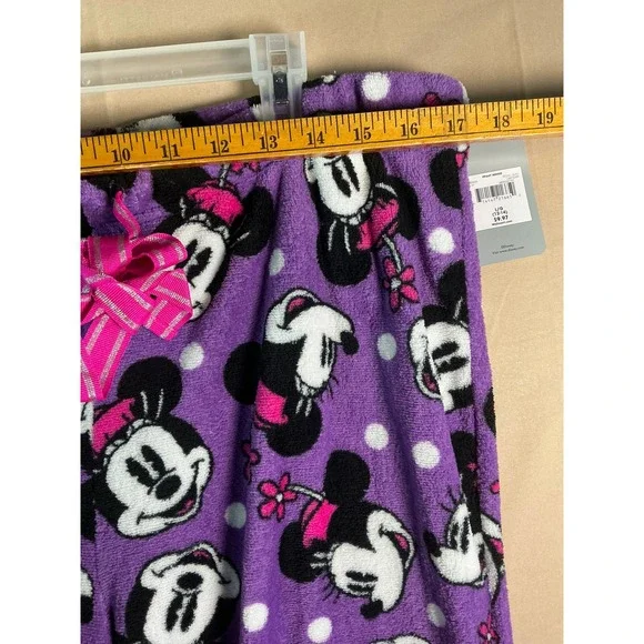 Disney Minnie Mouse Pajama Pants Womens Large Purple Fleece Polka Dot LZ4410DBA - Picture 6 of 8